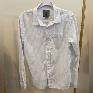 O'Neill Men's White Striped Button Down Shirt | Medium | EUC